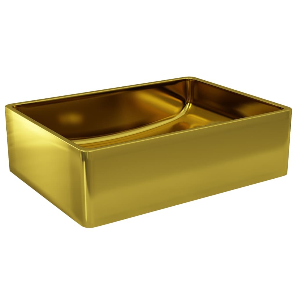 Vidaxl Washbasin 41x30x12 cm de oro cerámico