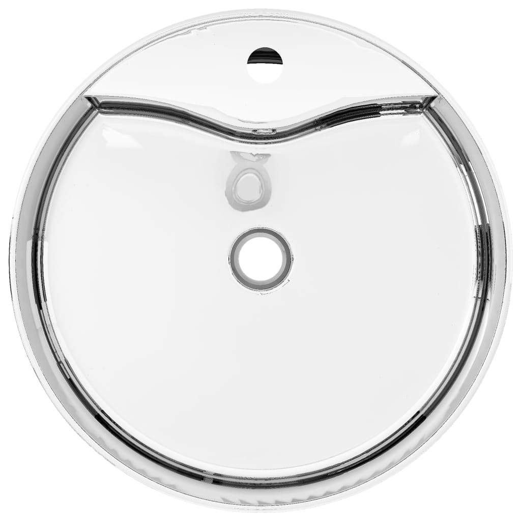 Vidaxl Washbasin con aterrizaje de 46.5x15.5 cm Cerámico de color plateado