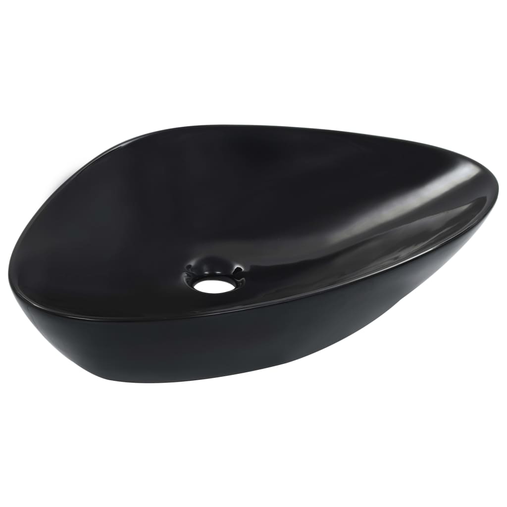 Vidaxl Washbasin 58.5x39x14 cm ceramico nero