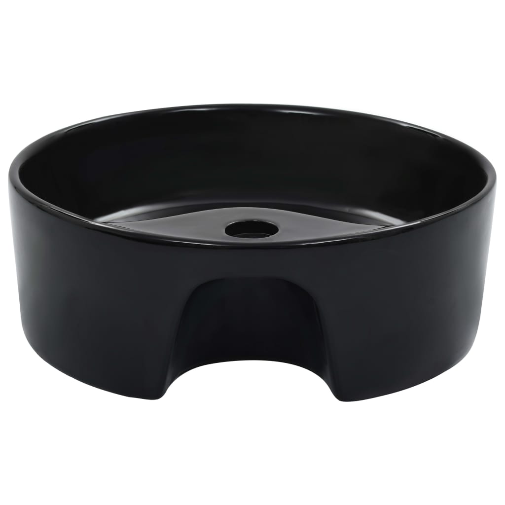 Vidaxl Washbasin con atterraggio 36x13 cm ceramico nero