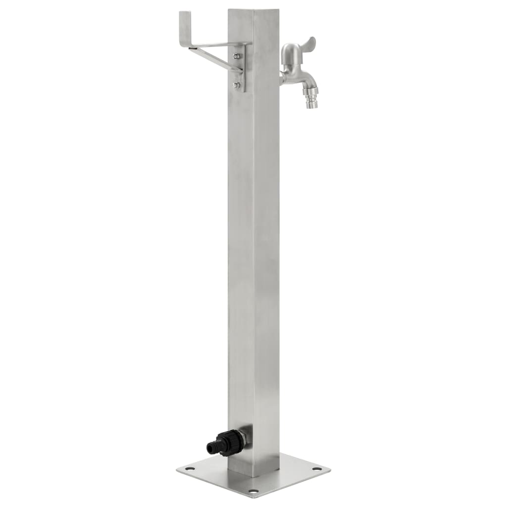 Vidaxl tuinwaterkolom vierkant 65 cm roestvrij staal