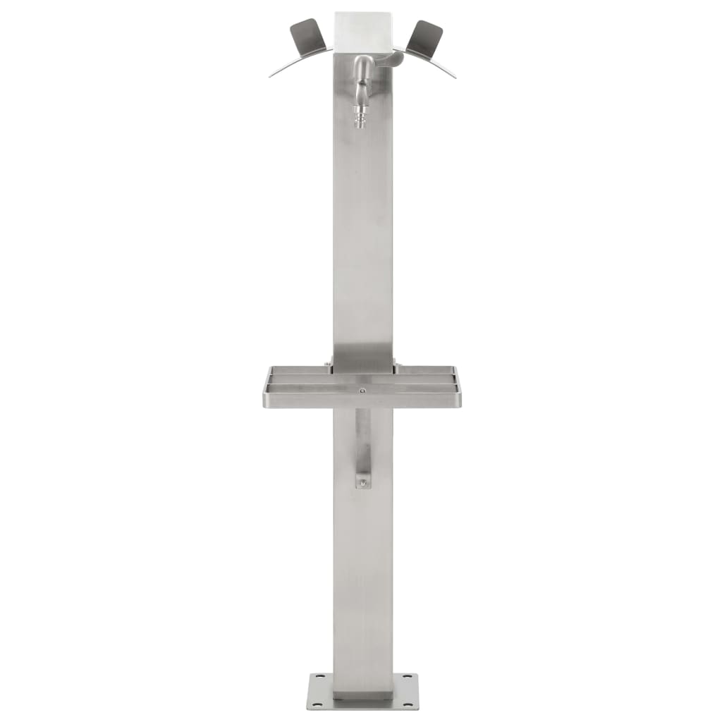 Columna de agua de jardín de Vidaxl cuadrado 95 cm de acero inoxidable