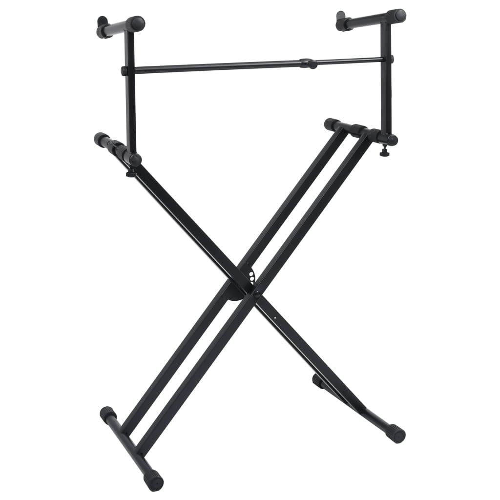 Supporto per tastiera VidaXL x-frame doppio rinforzo nero