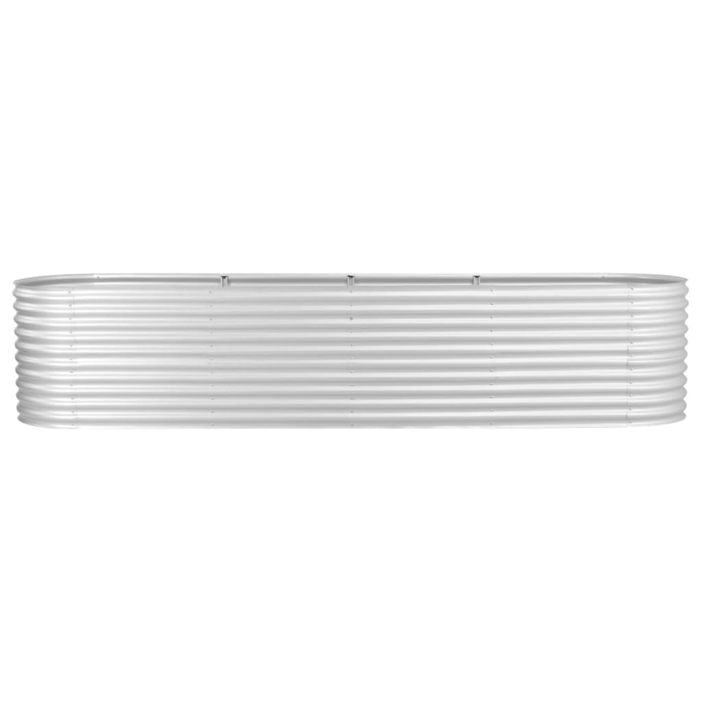 Plantador Vidaxl elevado 400x80x81 cm de acero galvanizado de plata