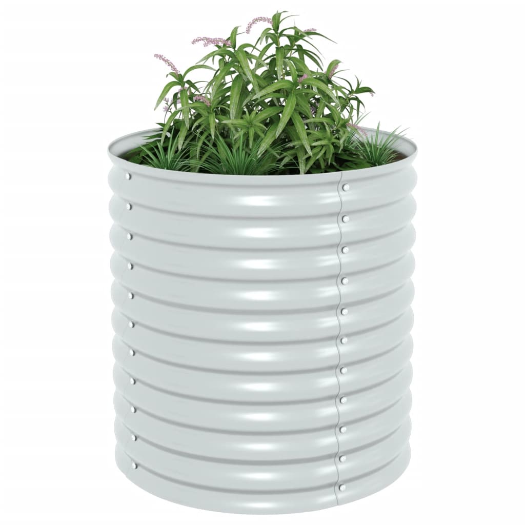 Plantador Vidaxl elevado 80x80x81 cm de acero galvanizado de plata