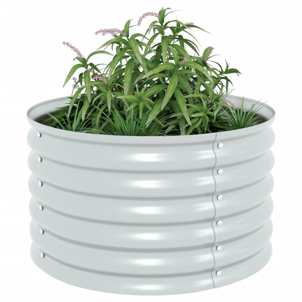 Plantador Vidaxl insertado 80x80x44 cm de plata de acero galvanizado
