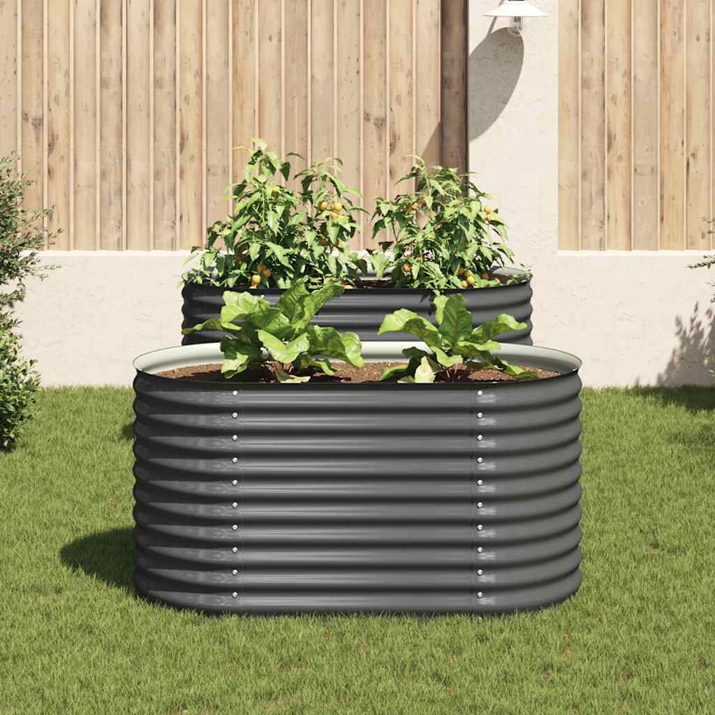 Plantador Vidaxl elevado 160x80x81 cm de acero galvanizado gris