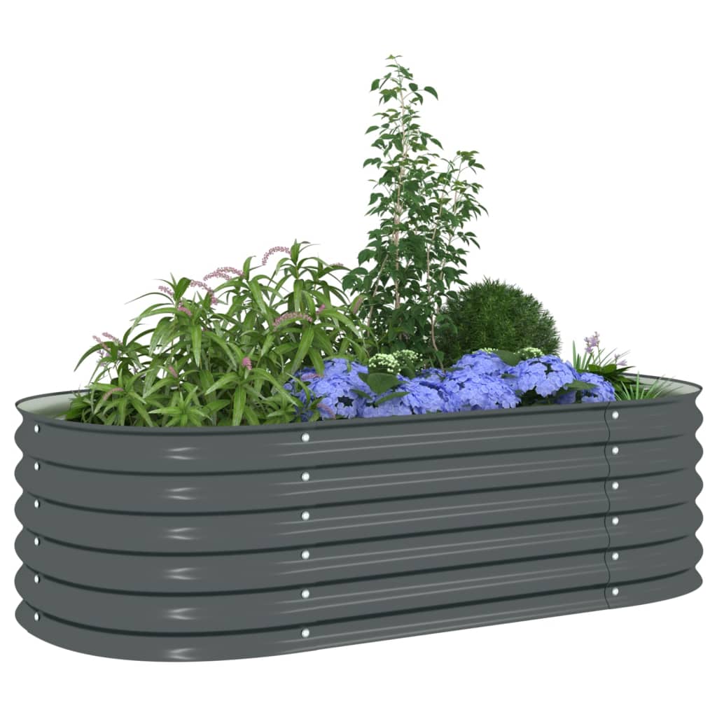 Plantador Vidaxl elevado 160x80x44 cm de acero galvanizado gris