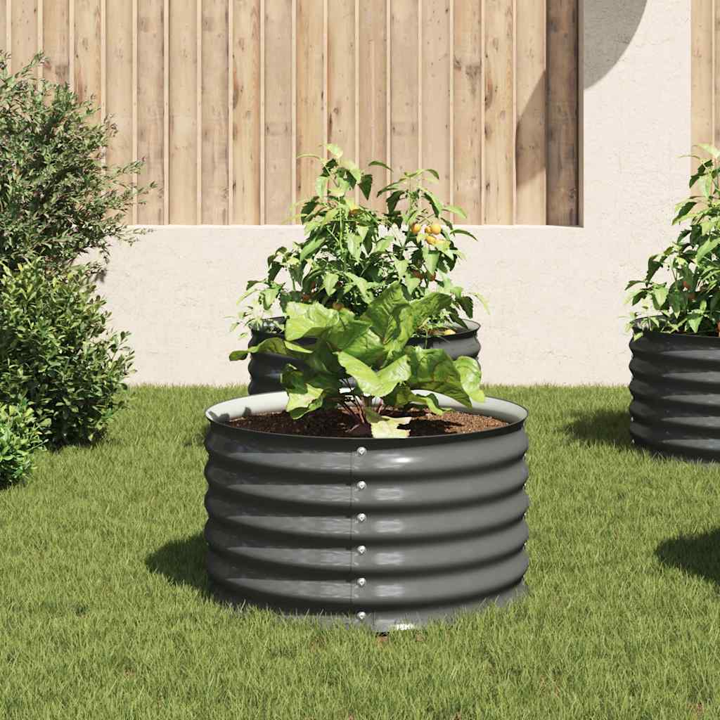 Plantador Vidaxl elevado 80x80x44 cm de acero galvanizado gris