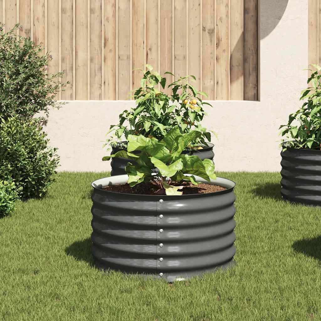 Vidaxl fioriera raccolta 80x80x44 cm grigio galvanizzato