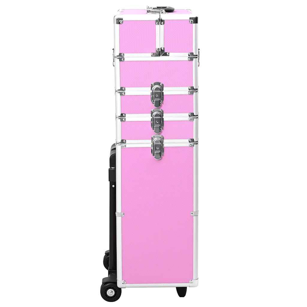 Vidaxl make-up trolley aluminium roze