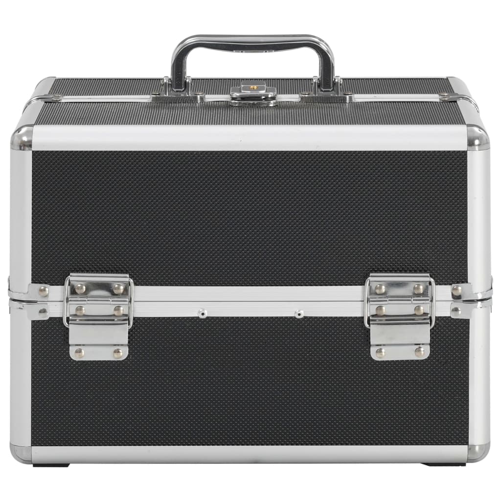 Vidaxl Makeup Suitcase 22x30x21 cm in alluminio nero