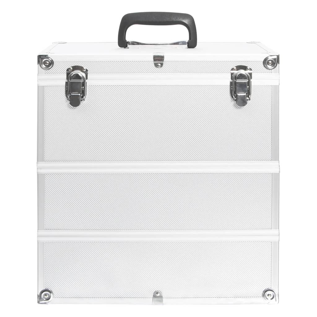 Maleta de maquillaje Vidaxl 37x24x40 cm de aluminio de plata de color