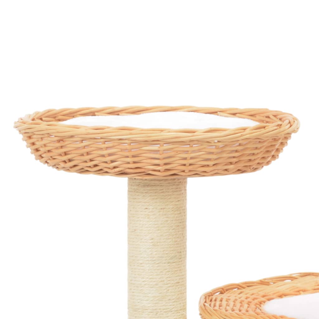 Tiragraffi per gatti Vidaxl con tiragraffi in sisal, legno di salice naturale