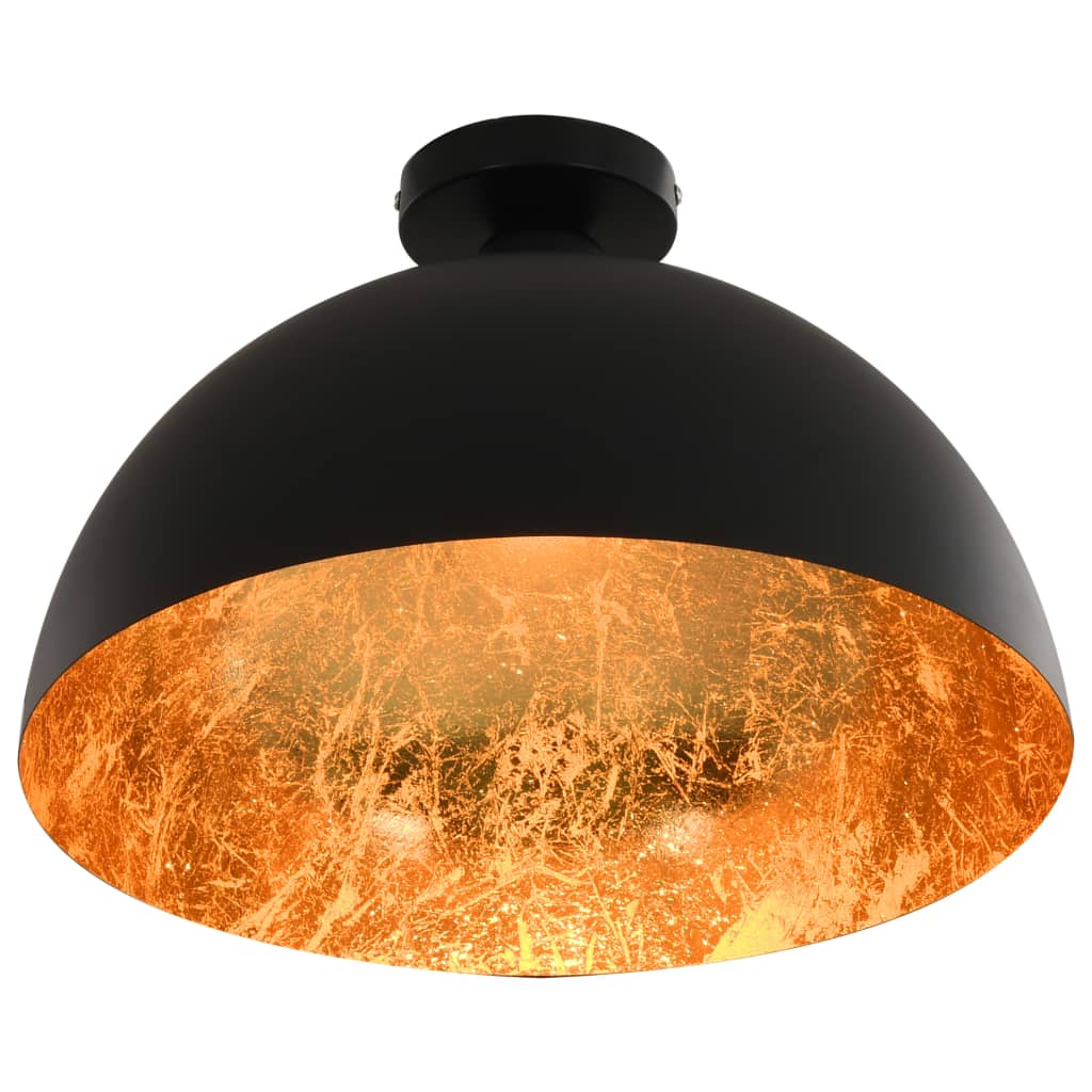 Lámparas de techo Vidaxl 2 PCS semi -ruido E27 Color negro y dorado