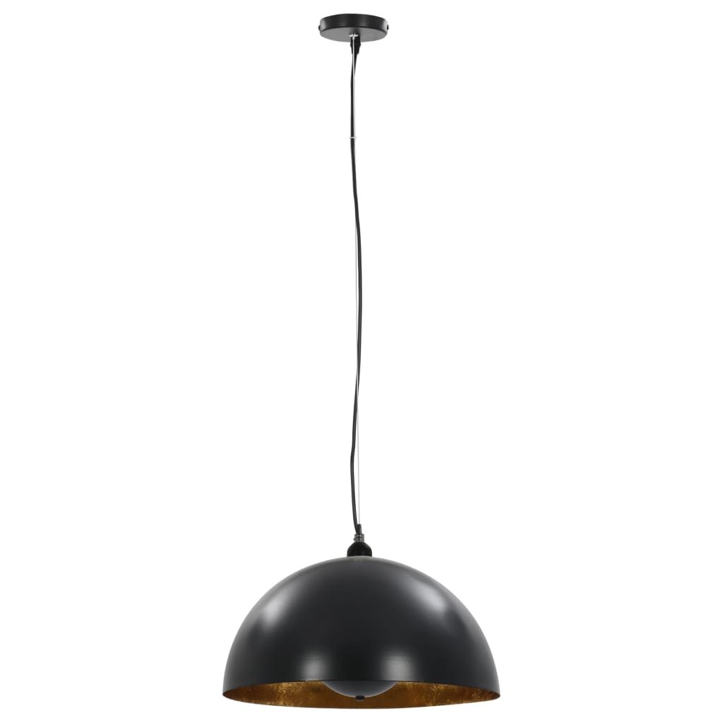 Vidaxl Lampade a soffitto 2 PC semi -round E27 40 cm Black e oro colorato