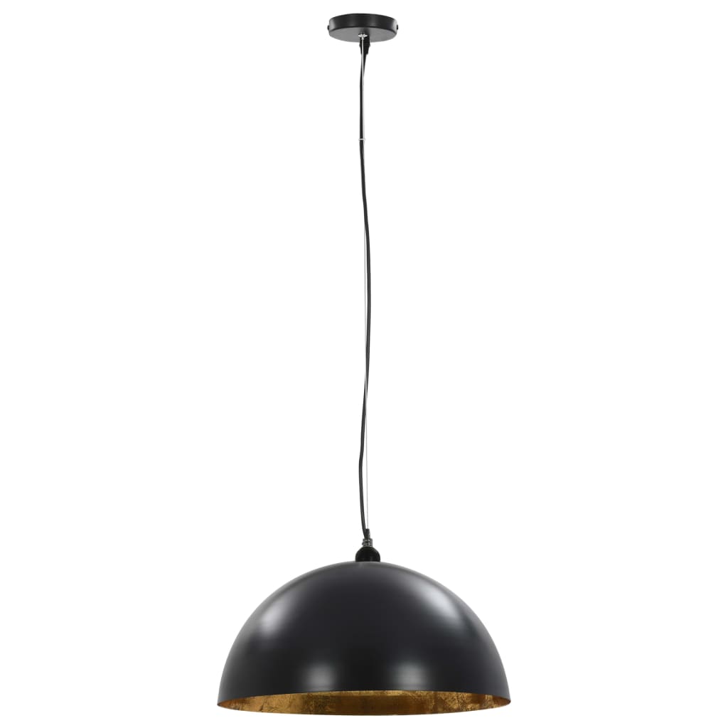 Vidaxl Lampade a soffitto 2 PC semi -round E27 50 cm Black e oro colorato