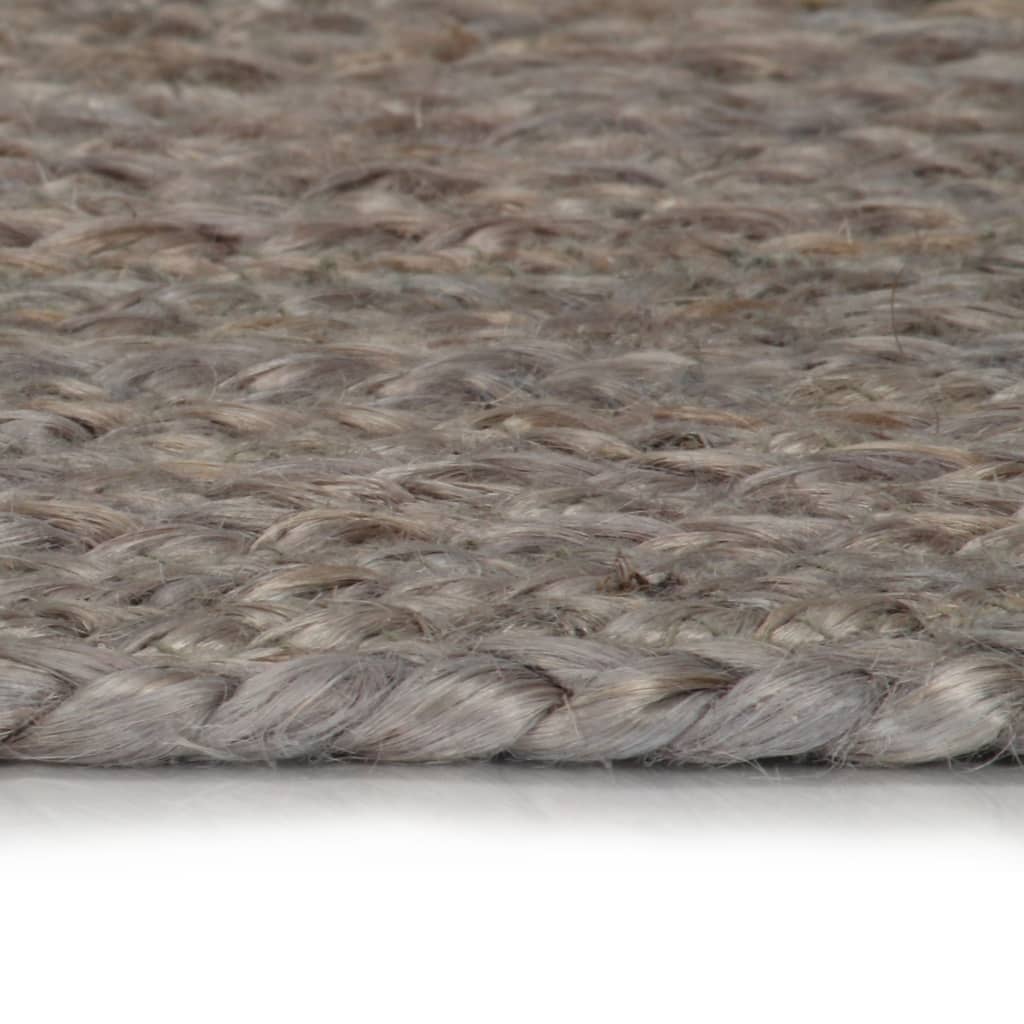 Vidaxl tappeto fatto a mano intorno a 120 cm di iuta grigio