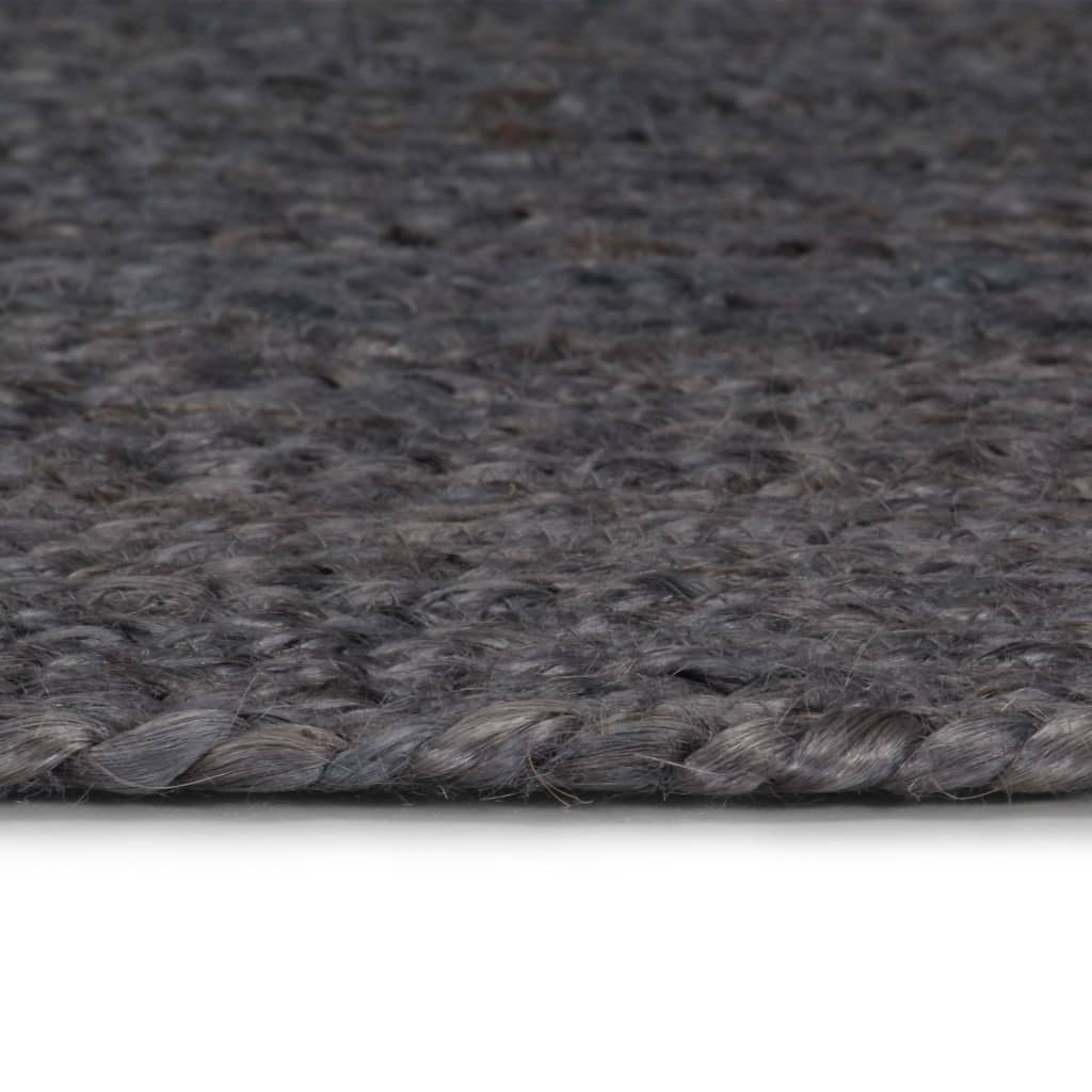 Alfombra Vidaxl hecha a mano alrededor de 120 cm de yute gris oscuro