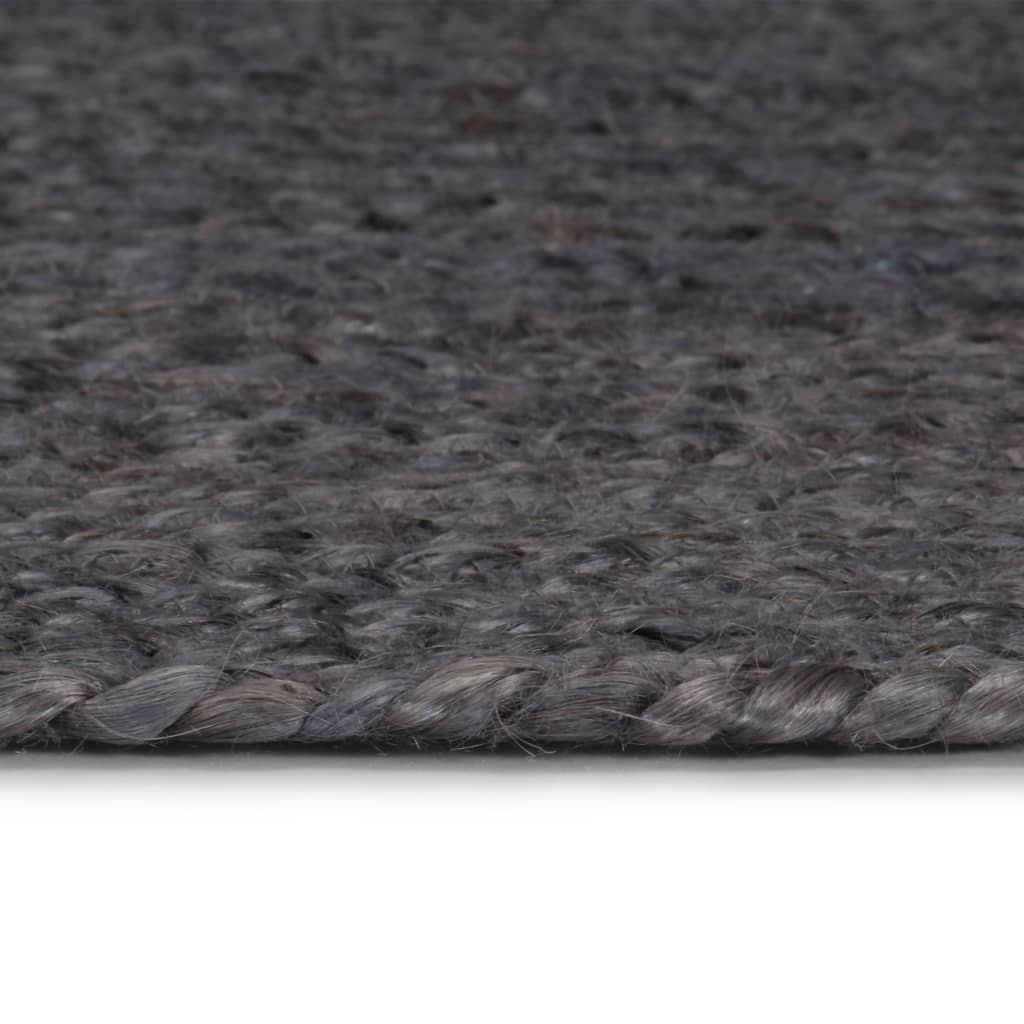 Alfombra Vidaxl hecha a mano alrededor de 150 cm de yute gris oscuro