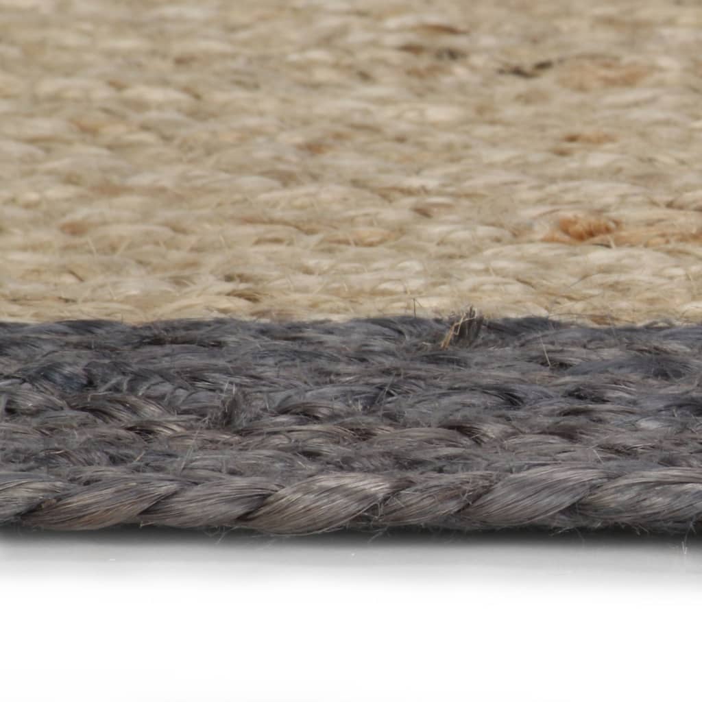 Vidaxl tappeto fatto a mano con bordo grigio scuro 150 cm iuta
