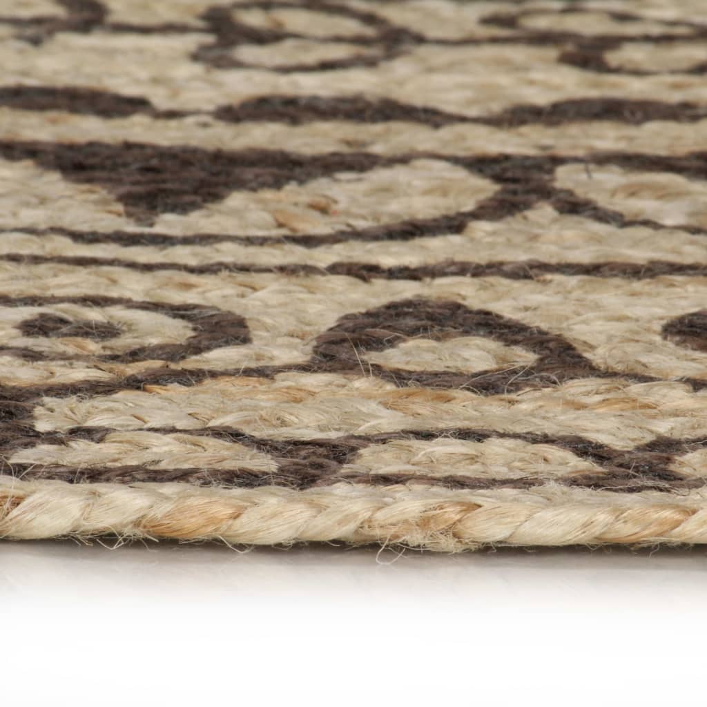 Alfombra Vidaxl hecha a mano con estampado marrón oscuro 150 cm de yute