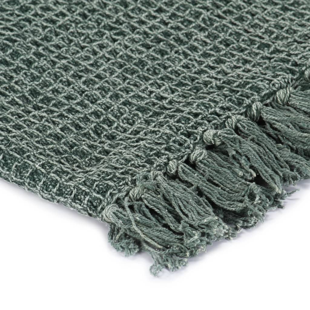 Vidaxl Plaid 220x250 cm di cotone verde scuro