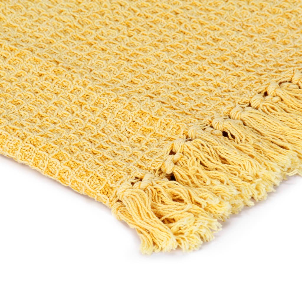 Vidaxl Plaid 220x250 cm Mustardo di cotone Giallo