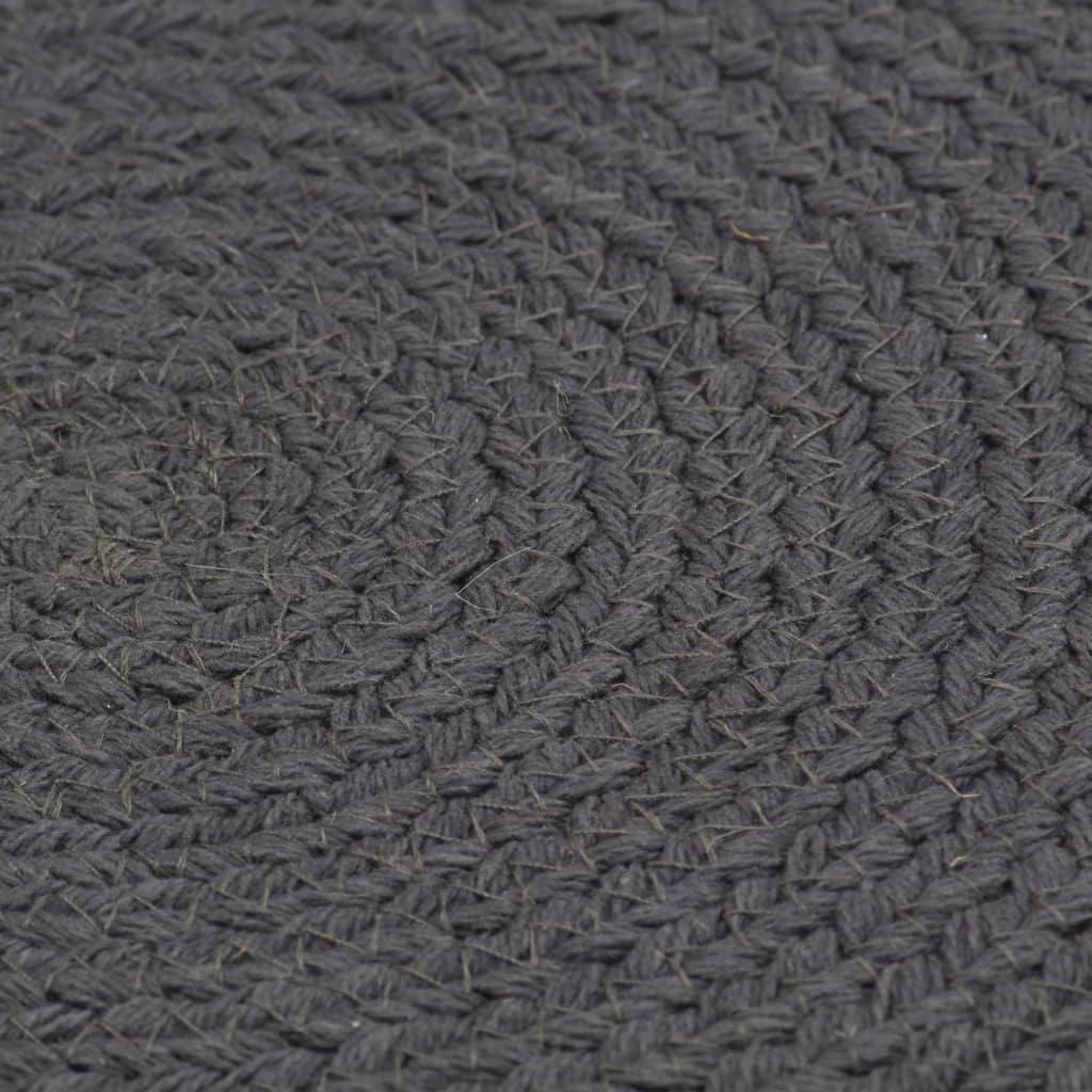 Vidaxl Pochemats 6 ms round 38 cm cotone semplice grigio scuro
