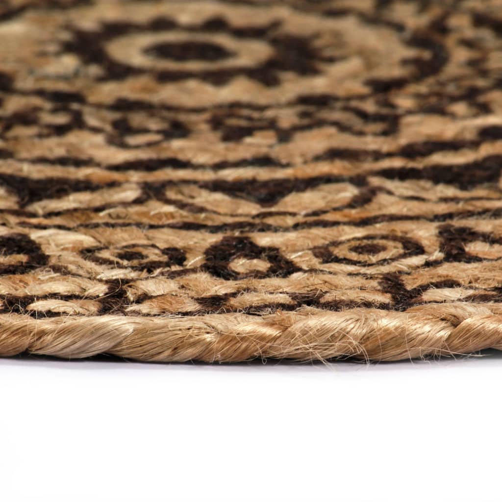 VIDAXL PLASCEMATS 4 STS round round 38 cm juta marrone scuro
