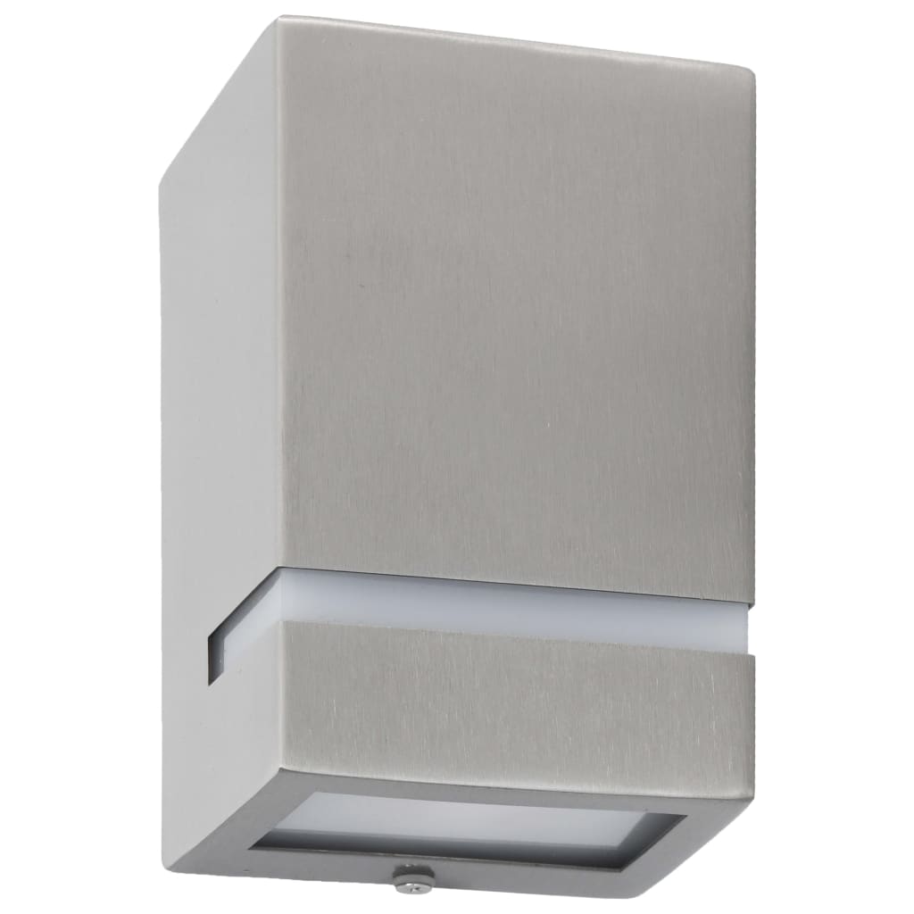 Vidaxl Lámparas de pared al aire libre 2 PCS 35 W Rectangular Silver Colored