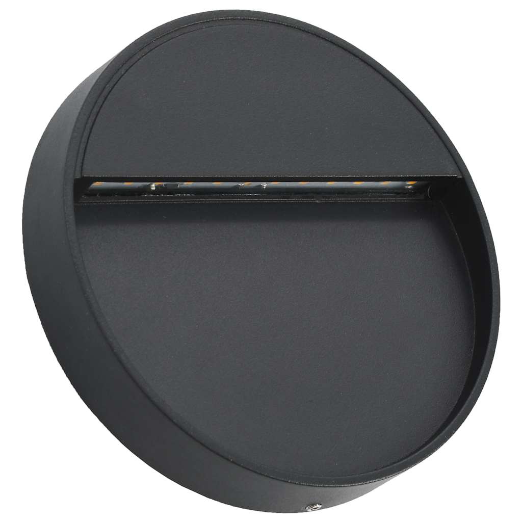 Vidaxl lámparas de pared al aire libre LED 2 pcs 3 W redondas negras