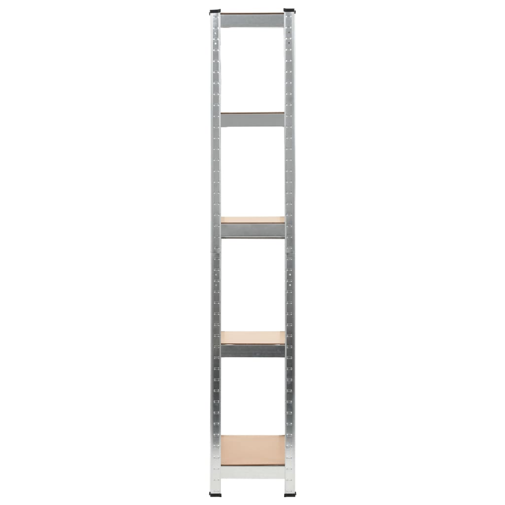 Vidaxl Rack Storage Rack Acero de 5 capas y plata procesada de plata