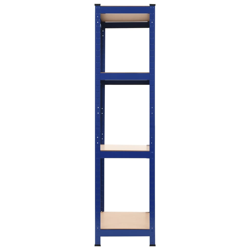 Vidaxl Storage Rack Acero de 4 capas y azul procesado de madera