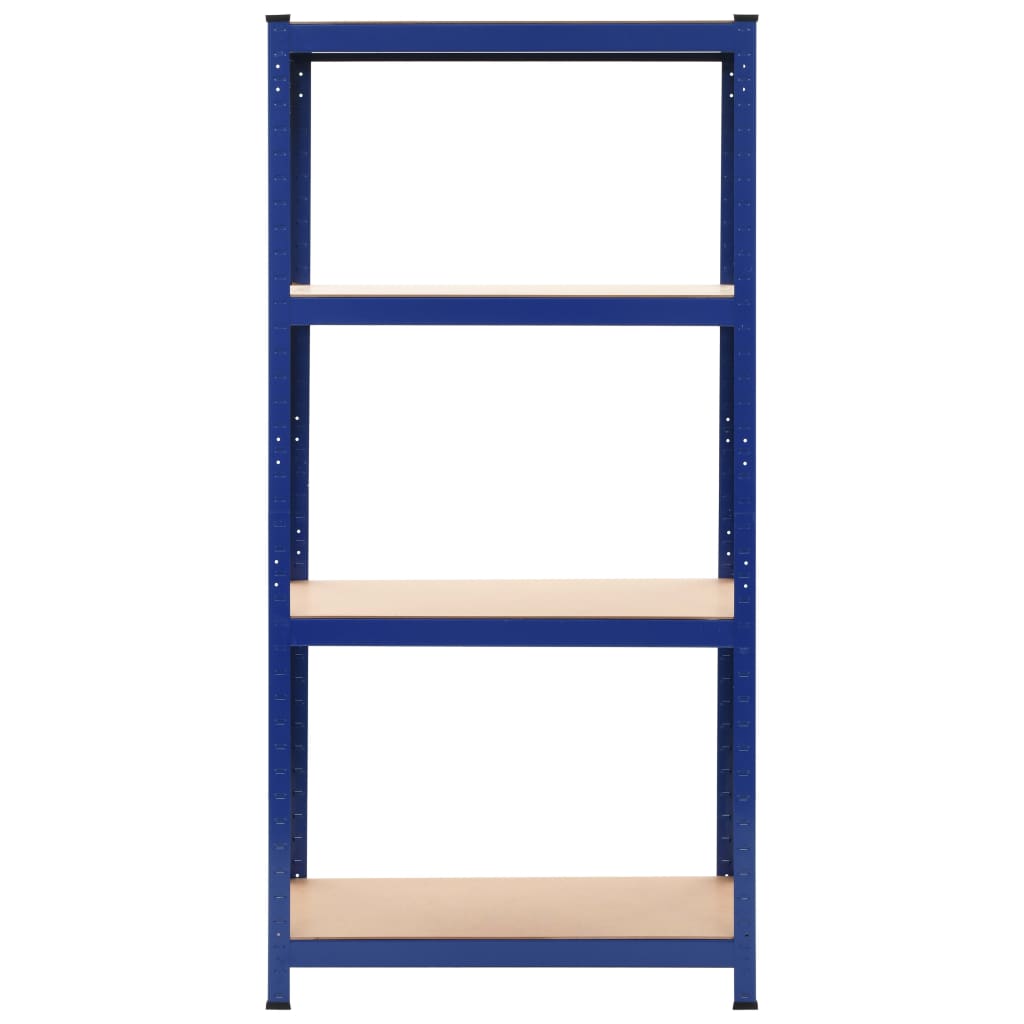 VidaXL Opbergrekken 2 st 80x40x160 cm staal en MDF blauw