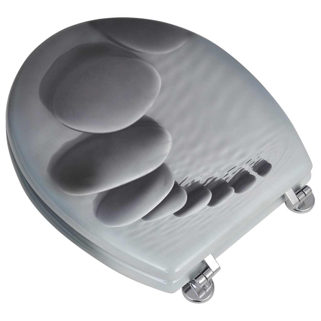 Asientos de inodoro Vidaxl con tapas 2 piedras MDF