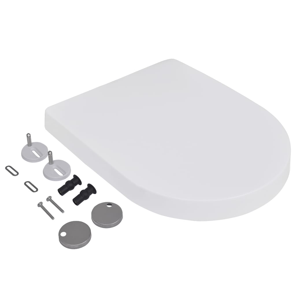 Asientos de inodoro Vidaxl con tapas de cierre suave 2 st plástico blanco