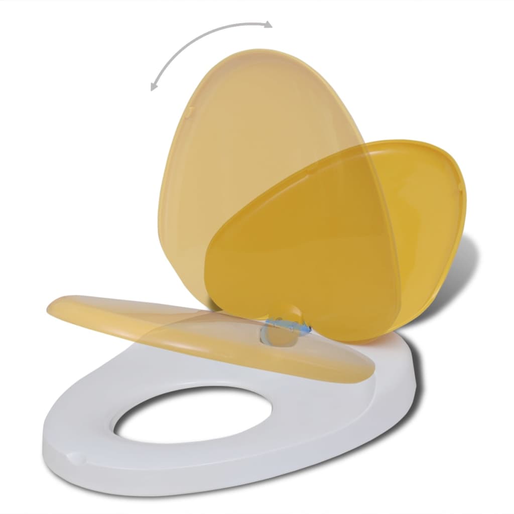 Asientos de inodoro Vidaxl con tapas de cierre suave 2 st plástico blanco y amarillo