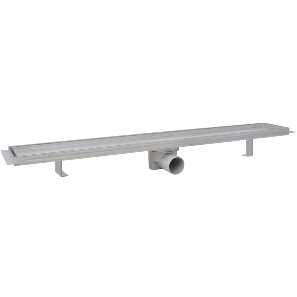 Vidaxl Drense de ducha 2 PC rectangular 830x140 mm de acero inoxidable