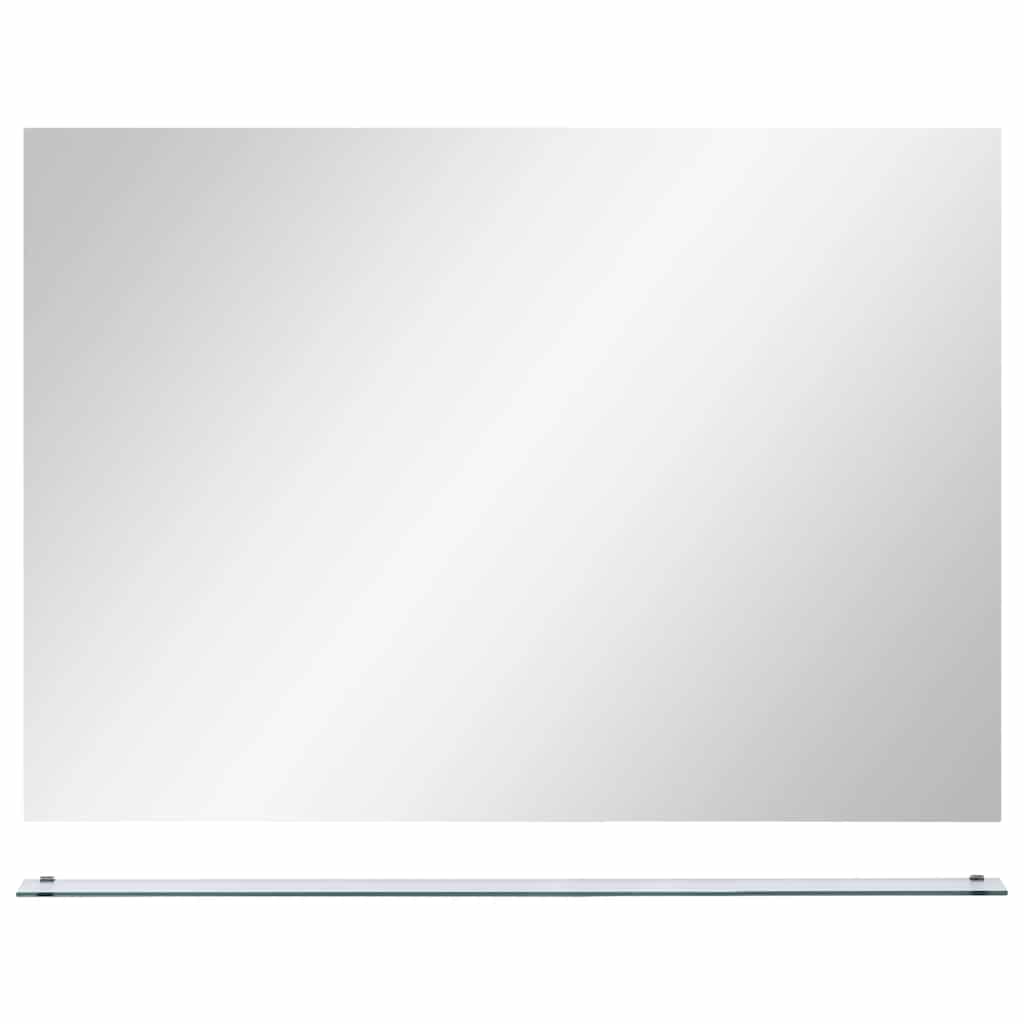 Espejo de pared Vidaxl con vidrio endurecido con estante 80x60 cm