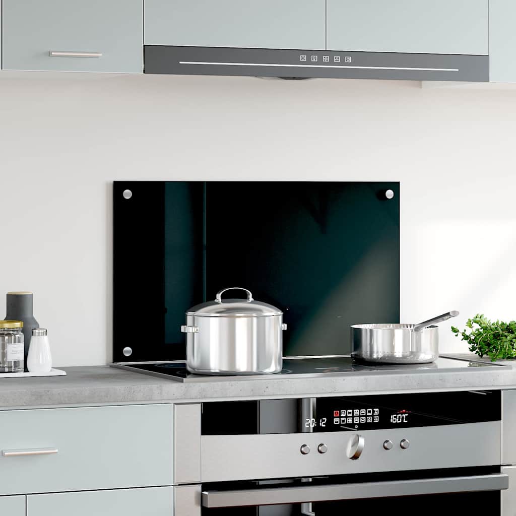 Vidaxl Splash Screen Kitchen 70x40 cm Termina vetro nero