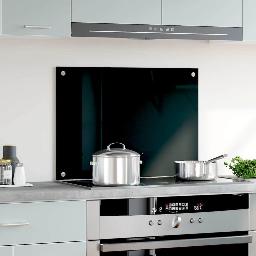 Vidaxl Splash Screen Kitchen cucina 70x50 cm Termina vetro nero