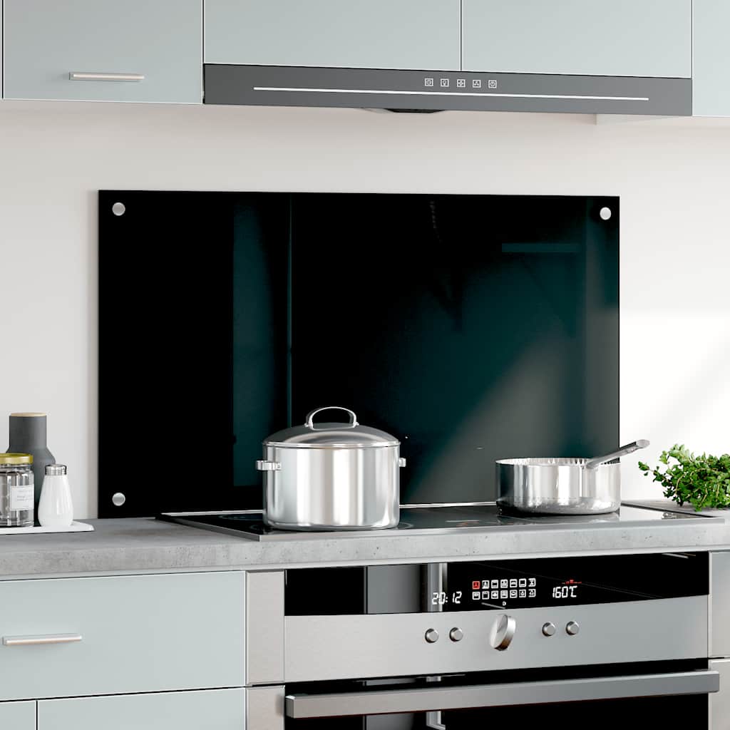 Vidaxl Splash Screen Kitchen Cucina 90x50 cm Black indurito