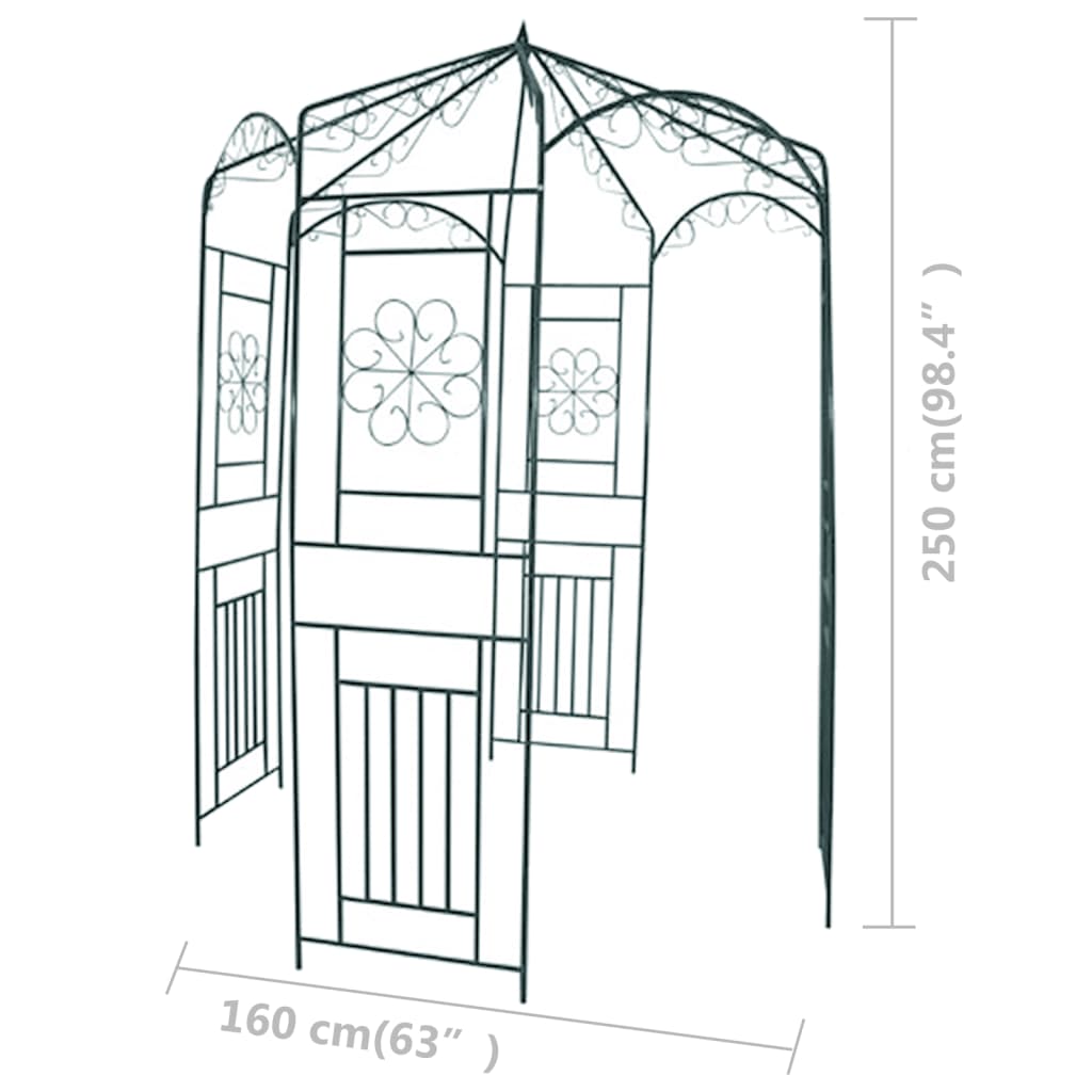 Vidaxl Garden Arch 250 cm Verde scuro