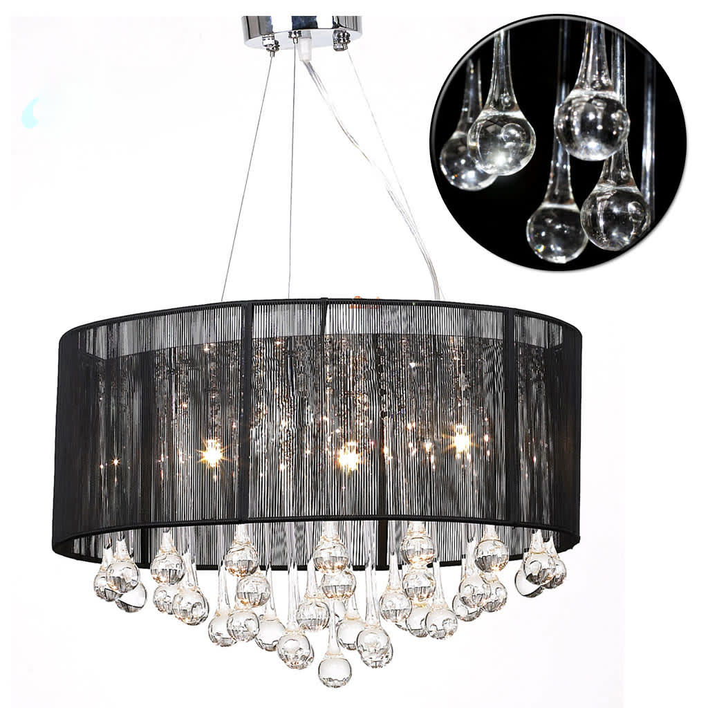 Vidaxl lampadario con 85 cristalli neri