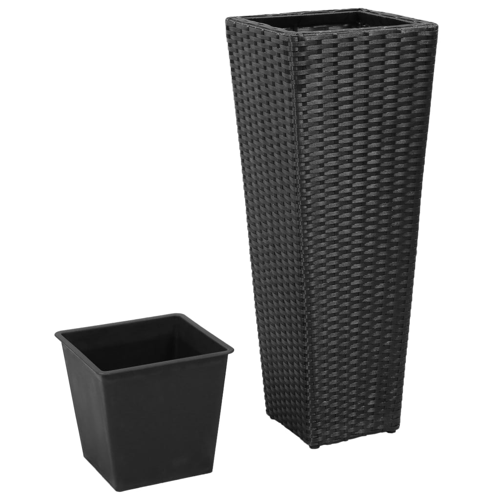 Plantadores Vidaxl criados en 3 st Poly Rattan Black