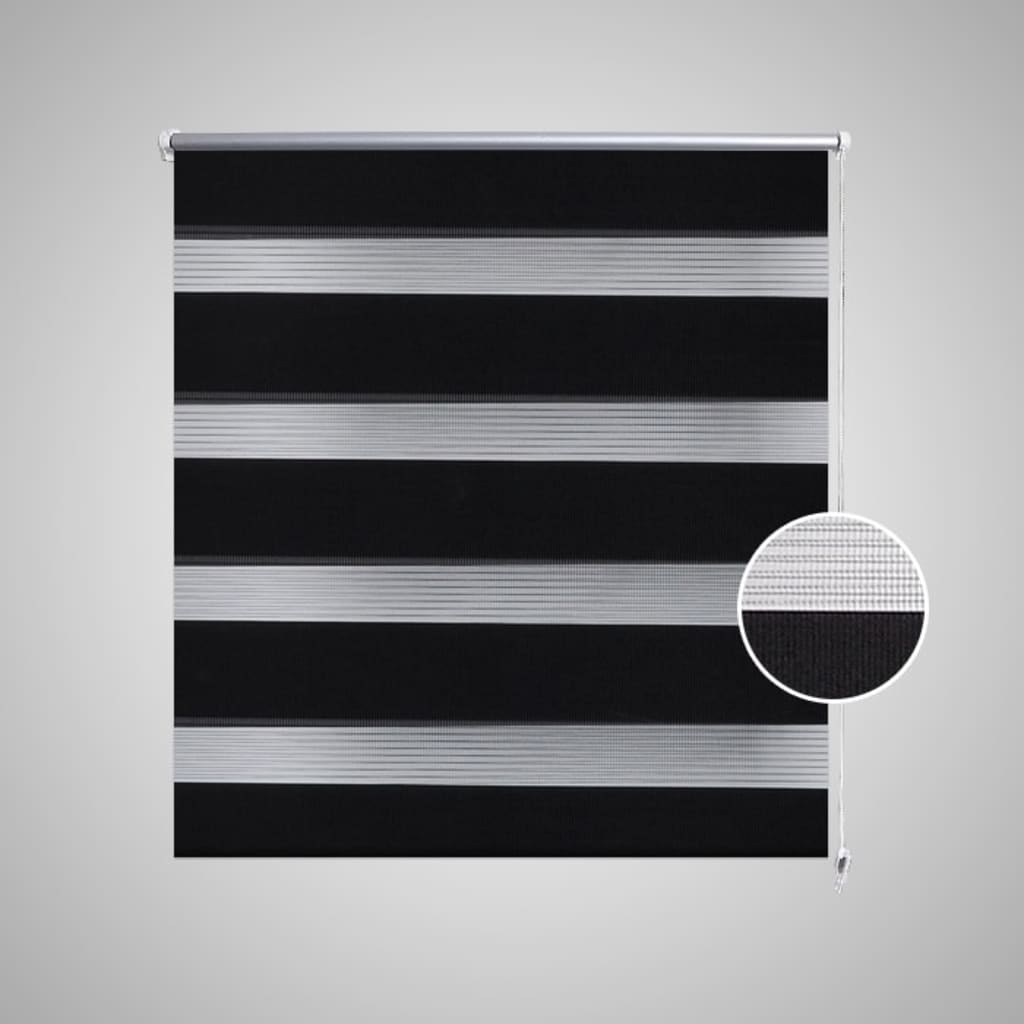 Vidaxl duo rullo cieco 90x150 cm nero