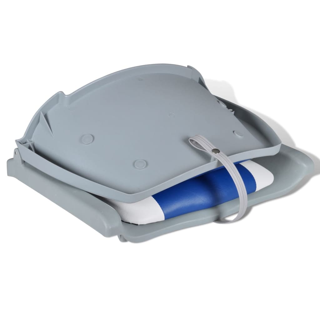 Sedia a barca pieghevole Vidaxl con cuscino blu e bianco 48x51x41 cm