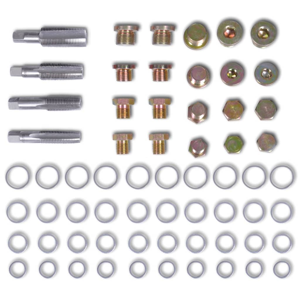 Vidaxl OlieaftappLug Set di riparazione M13 M15 M17 M20 64 pezzi