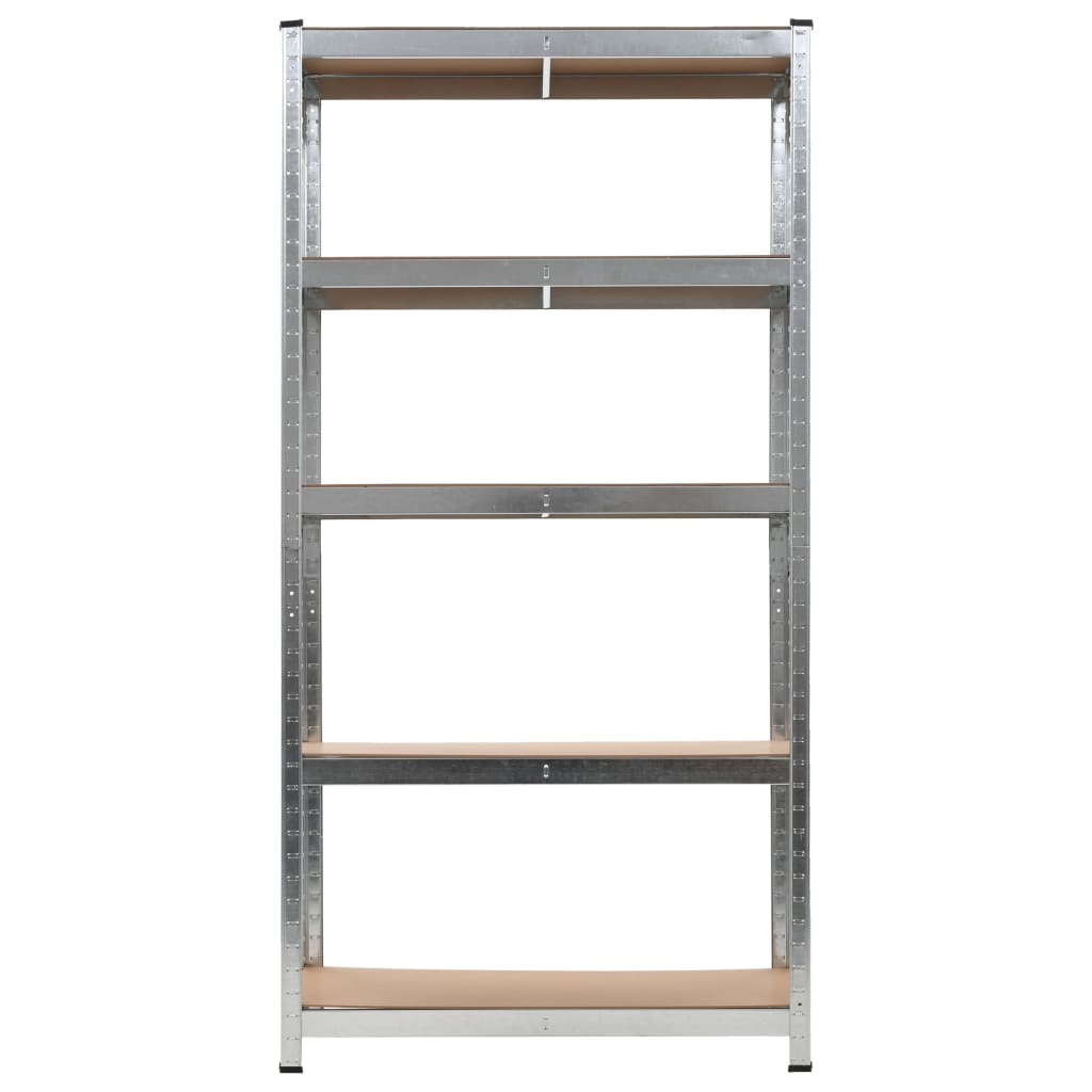 Vidaxl Rack Storage Rack Acero de 5 capas y plata procesada de plata